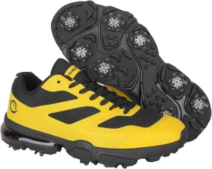 ONAIC Waterproof Golf Shoes Men Wide Spiked Golf Training Non-Slip Lace-Up Walking Footwears