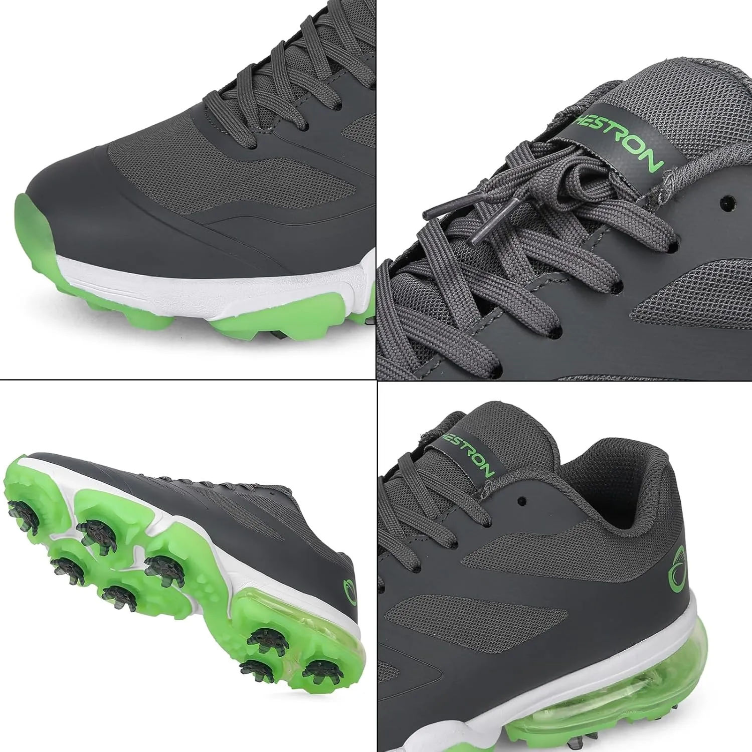 ONAIC Waterproof Golf Shoes Men Wide Spiked Golf Training Non-Slip Lace-Up Walking Footwears