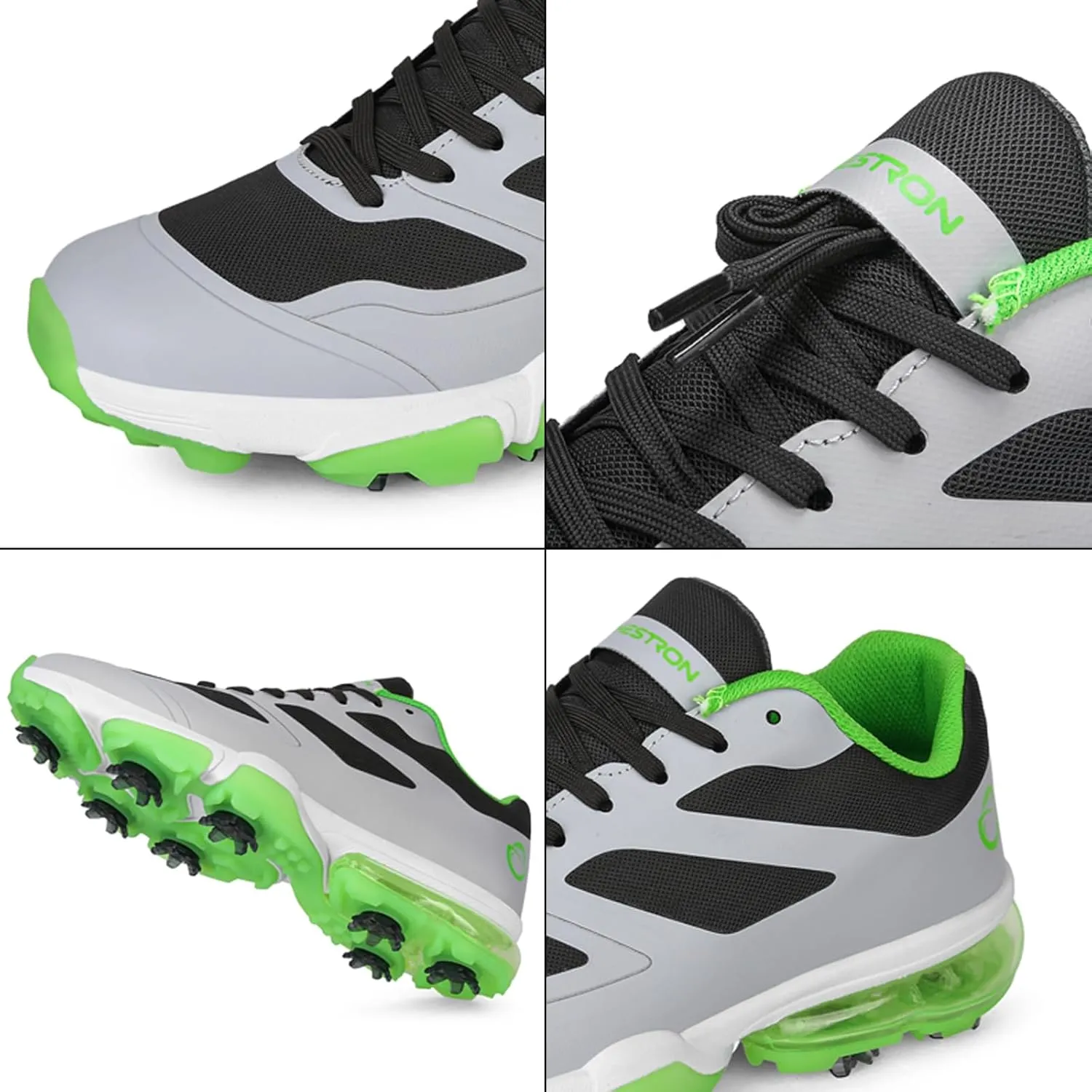 ONAIC Waterproof Golf Shoes Men Wide Spiked Golf Training Non-Slip Lace-Up Walking Footwears
