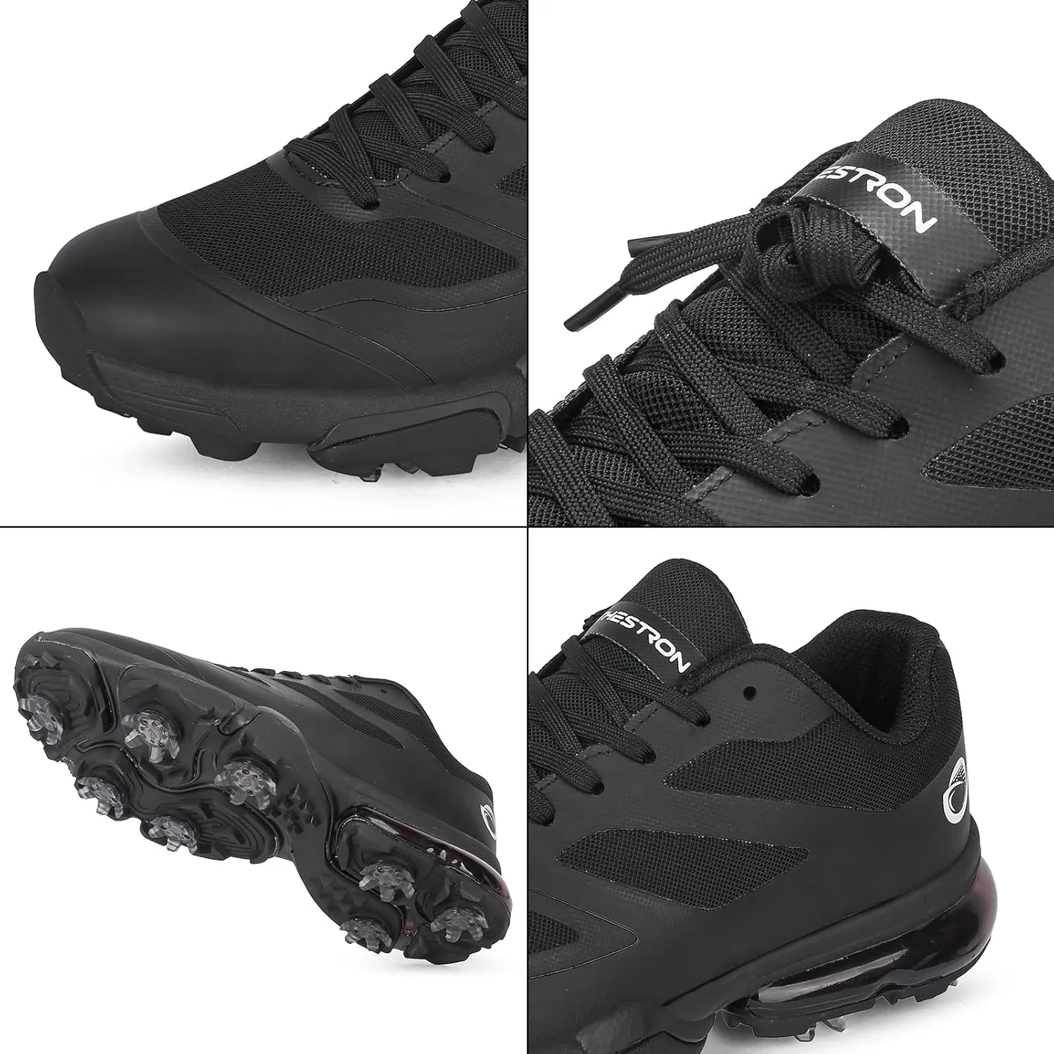 ONAIC Waterproof Golf Shoes Men Wide Spiked Golf Training Non-Slip Lace-Up Walking Footwears