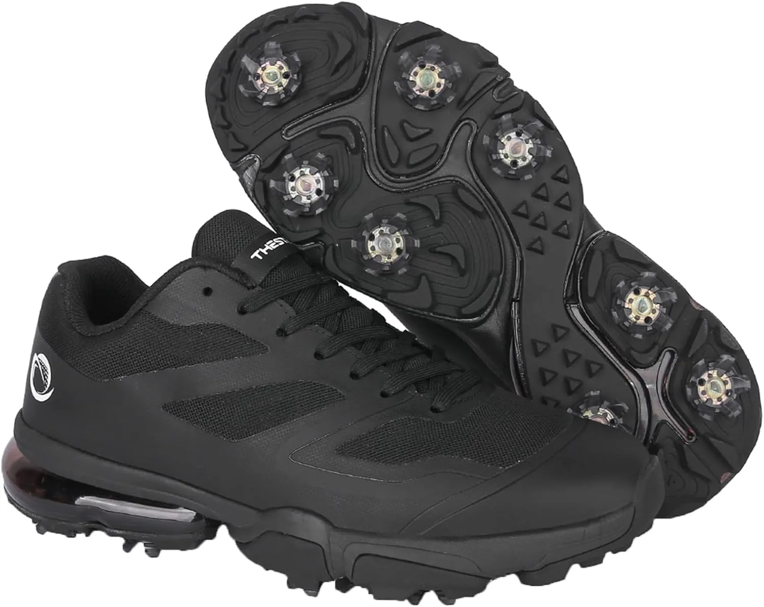 ONAIC Waterproof Golf Shoes Men Wide Spiked Golf Training Non-Slip Lace-Up Walking Footwears