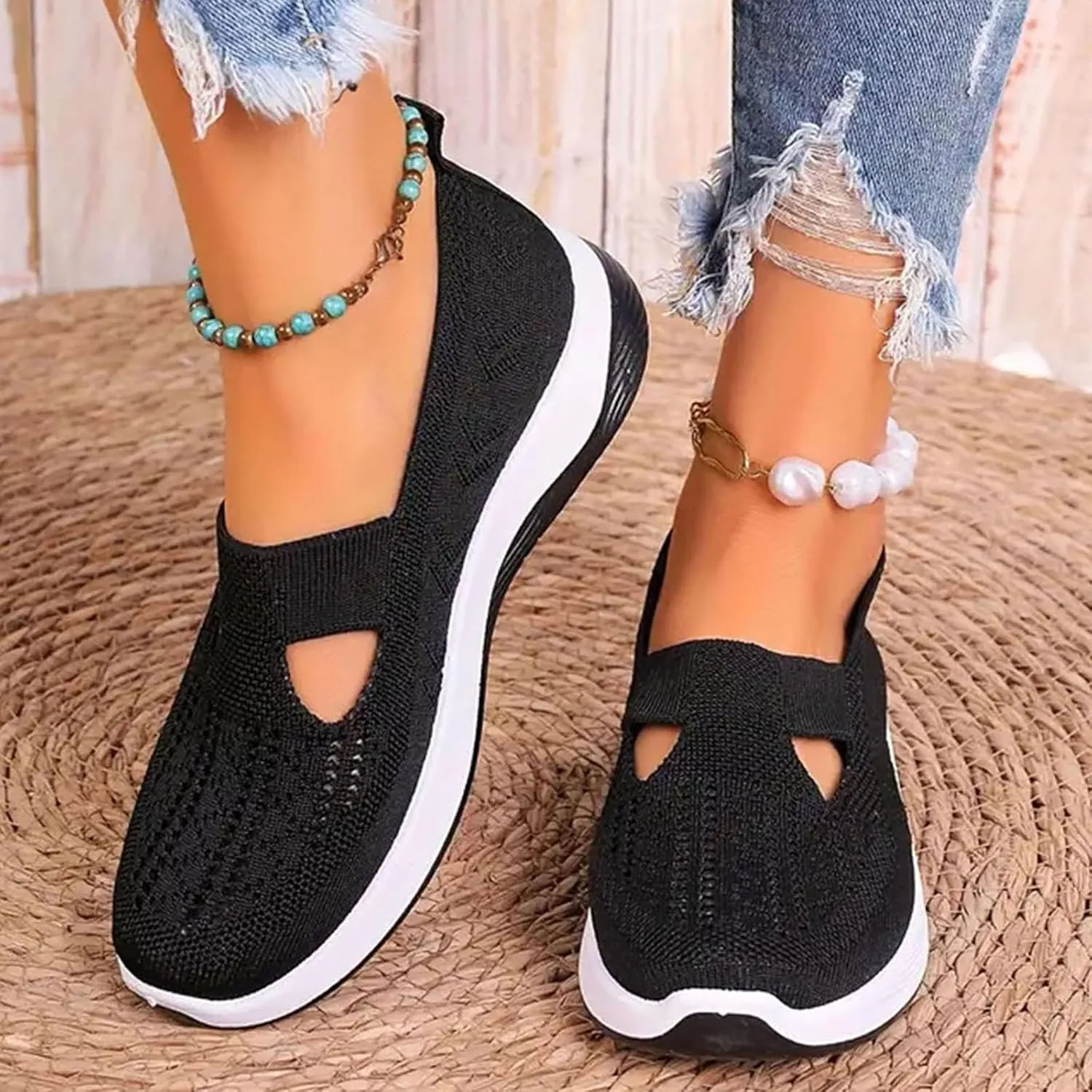 Orthopedic Shoes for Women - Lightweight, 2025 New, Woven Breathable, Soft Soled, Slip-On, Arch Support, Casual Walking Shoe Sneakers