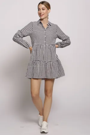 Oversized Checkered Smock Dress