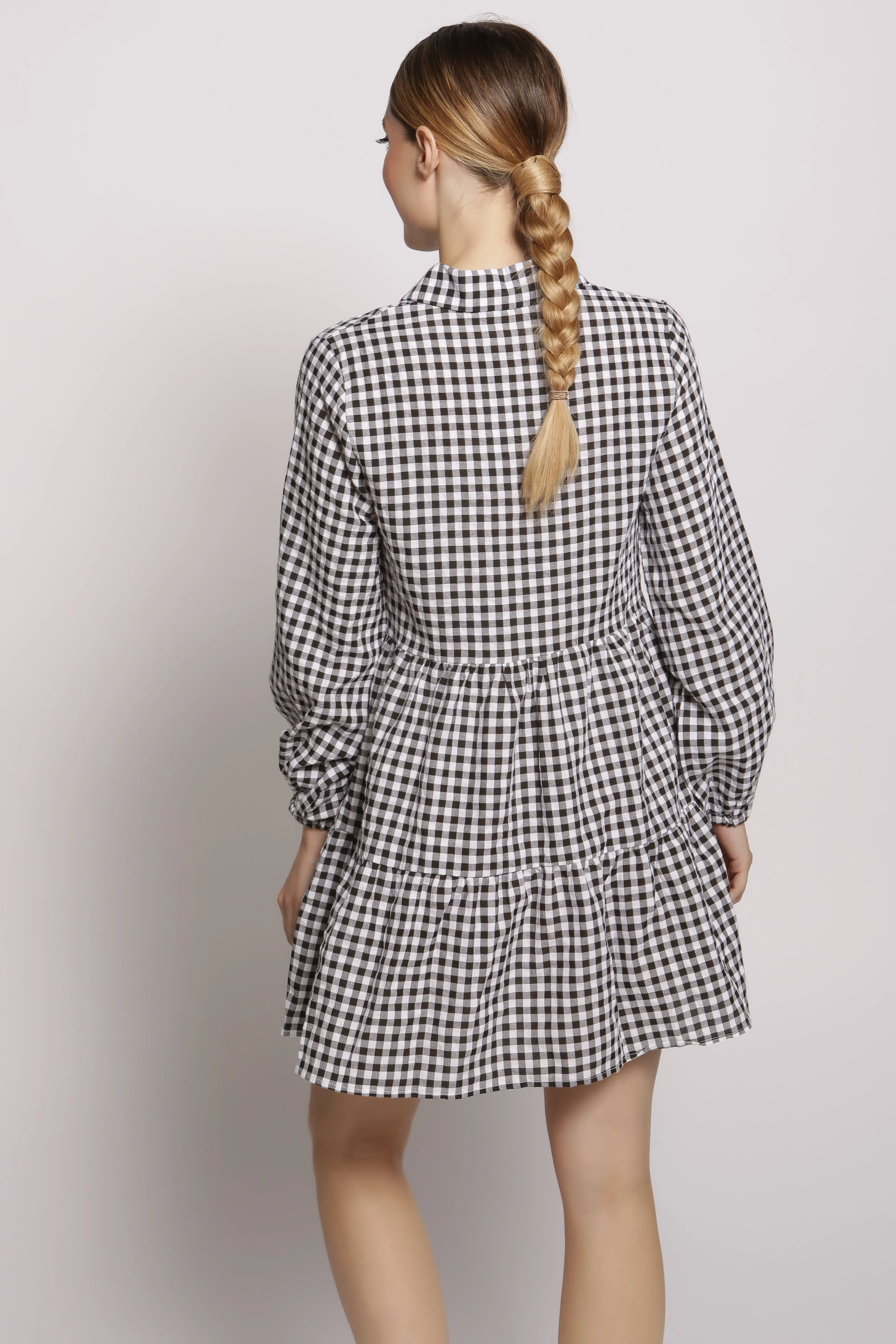 Oversized Checkered Smock Dress