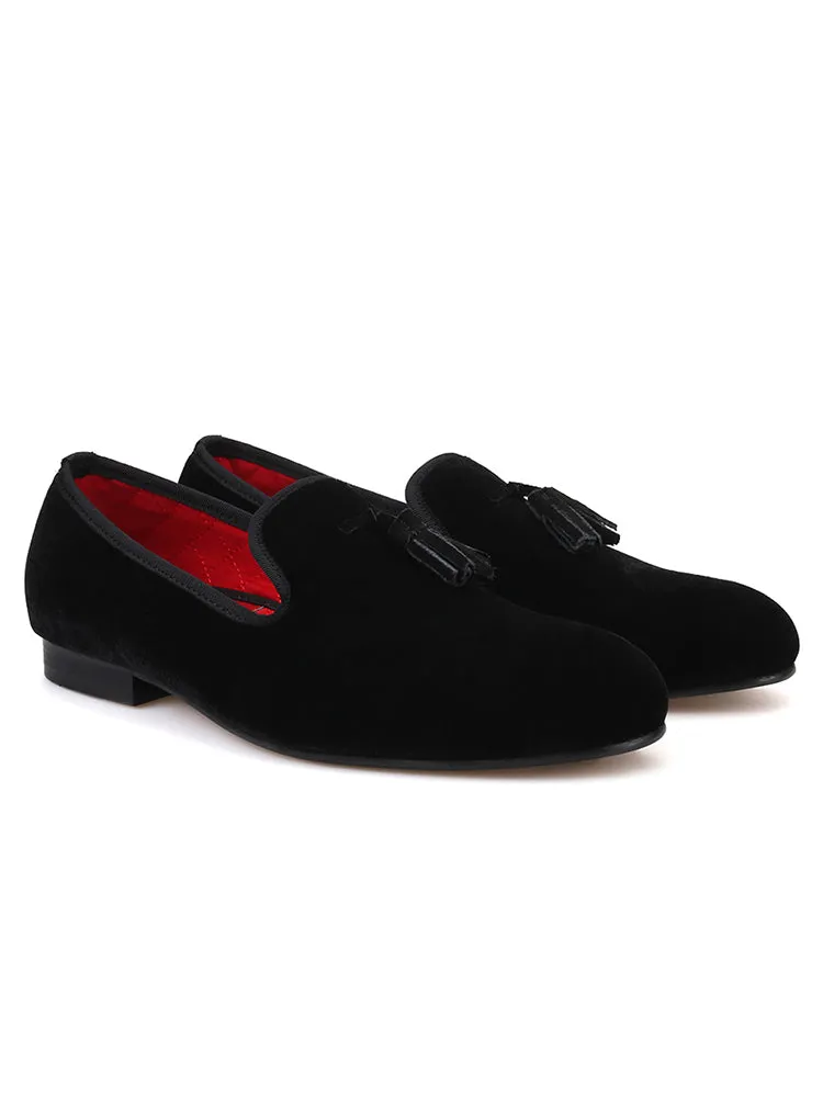 piergitar multi-color leather tassel velvet men's shoes British style large size trendy smoking shoes velvet loafers