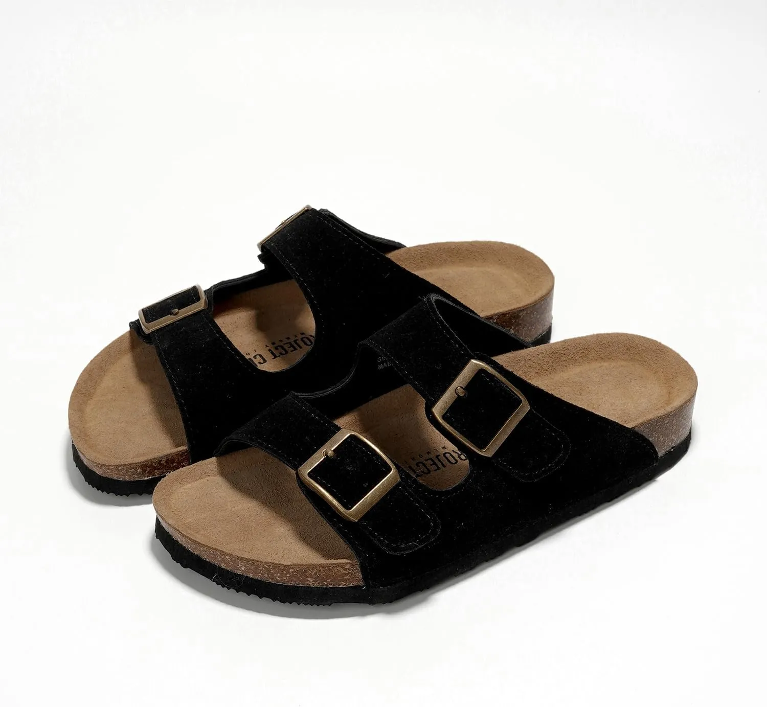 Project Cloud Genuine Leather Flat Sandals Beach Essentials Womens Sandals Memory Foam Vacation Essentials Slides for Women Footwear (Venita)