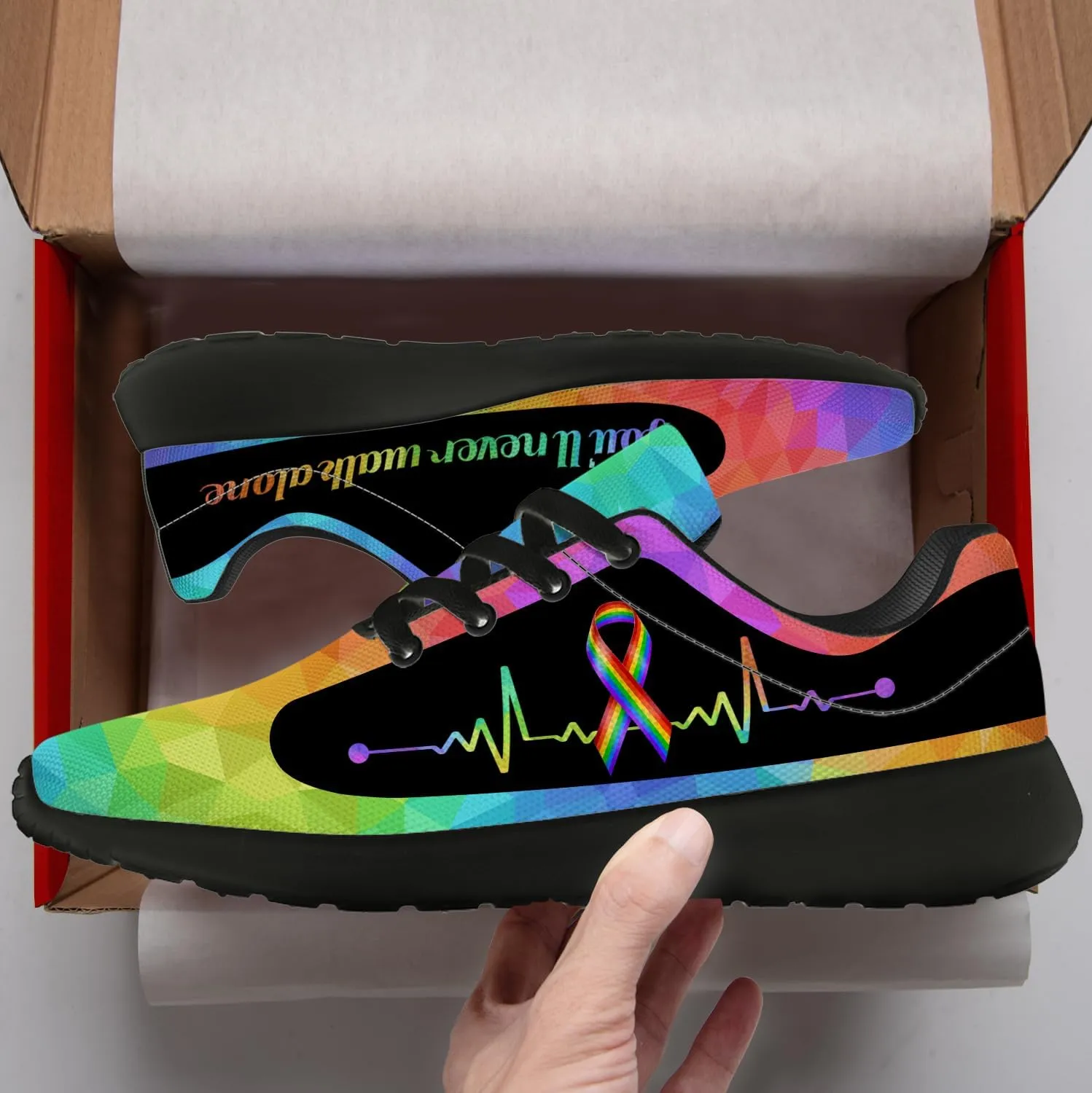 Rainbow Shoes for Women Men Running Shoes Lightweight Tennis Walking Sneakers Gifts for Him Her