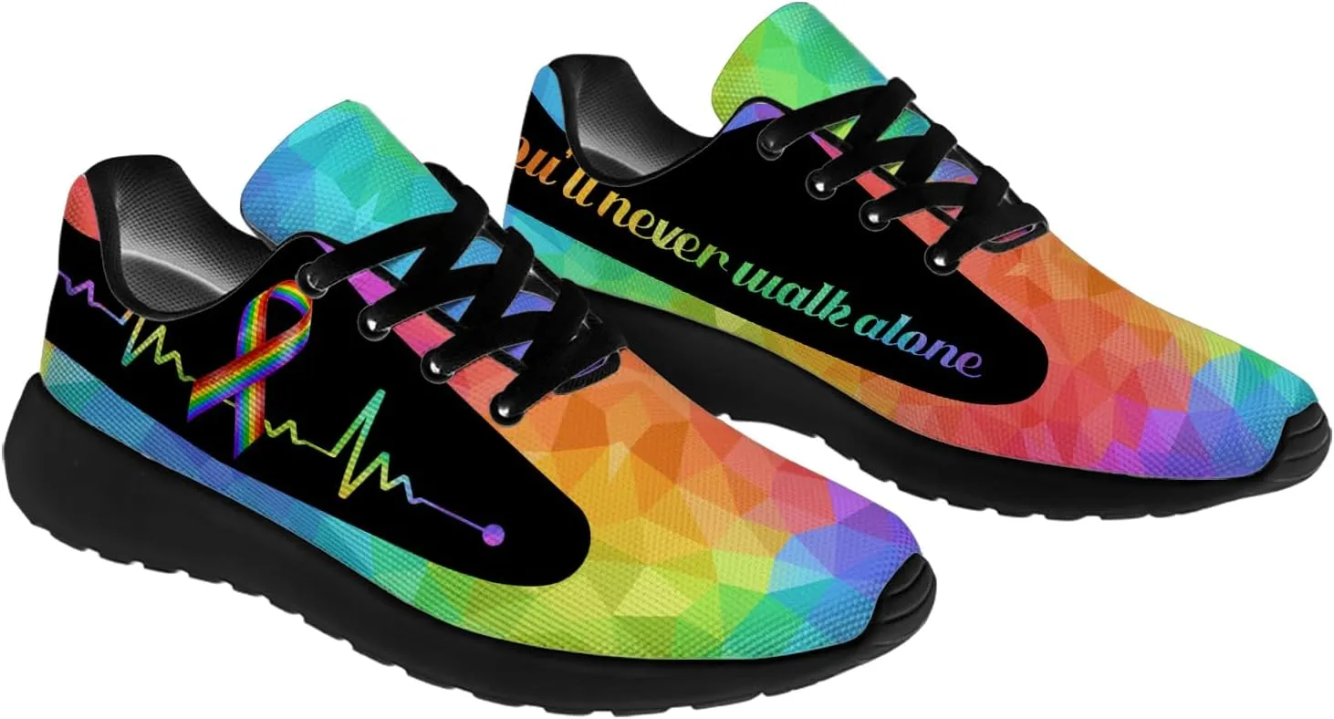 Rainbow Shoes for Women Men Running Shoes Lightweight Tennis Walking Sneakers Gifts for Him Her