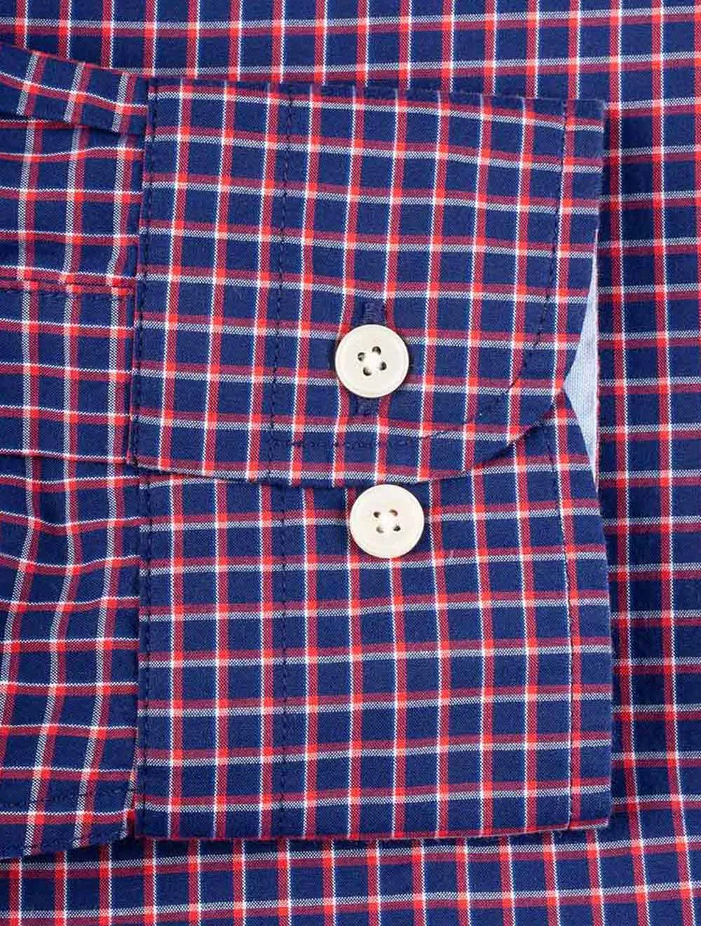 Regular Mini Check Poplin Button-down Beacon Blue