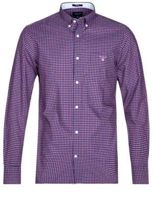 Regular Mini Check Poplin Button-down Beacon Blue