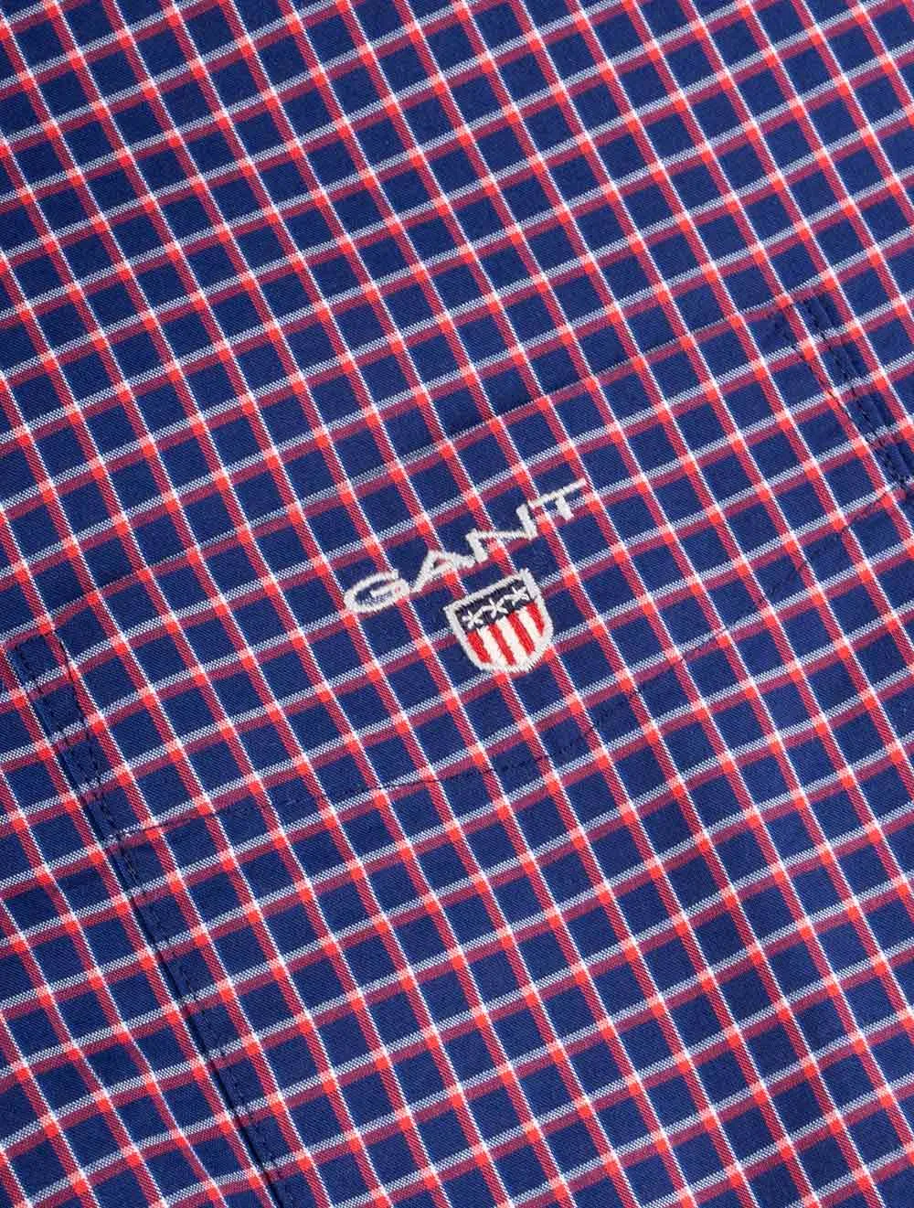 Regular Mini Check Poplin Button-down Beacon Blue