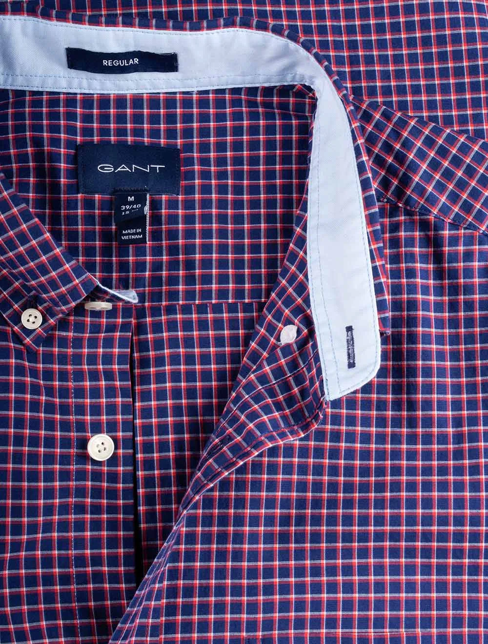 Regular Mini Check Poplin Button-down Beacon Blue