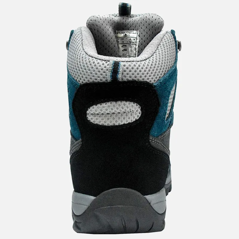 riemot Walking Boots for Women Blue Fully Waterproof High Rise Hiking Shoes