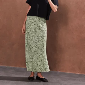 Ro&Zo Green Ditsy Bias Cut Maxi Skirt In Green