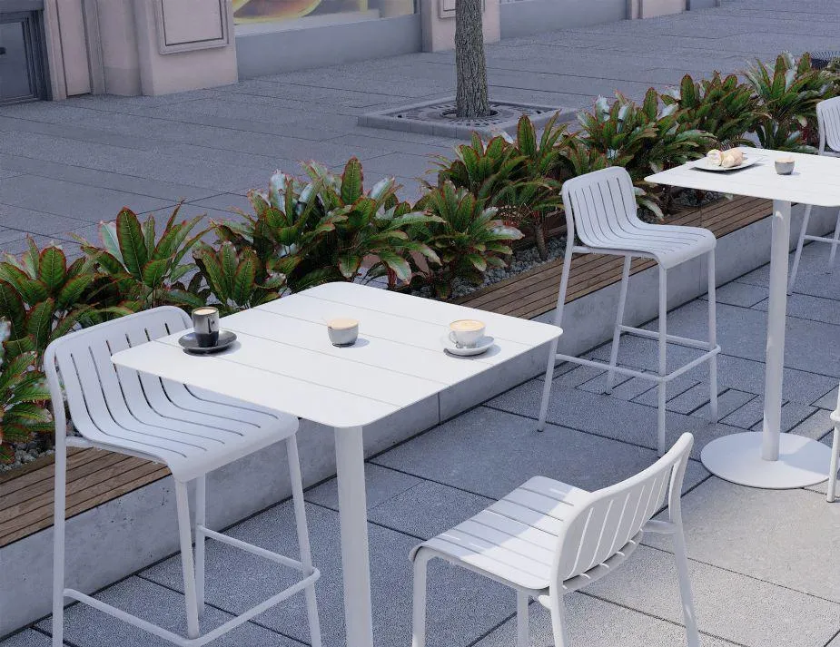 Roku Outdoor Bar Stool in Matt White