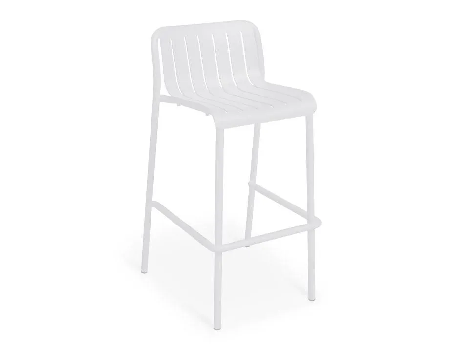 Roku Outdoor Bar Stool in Matt White