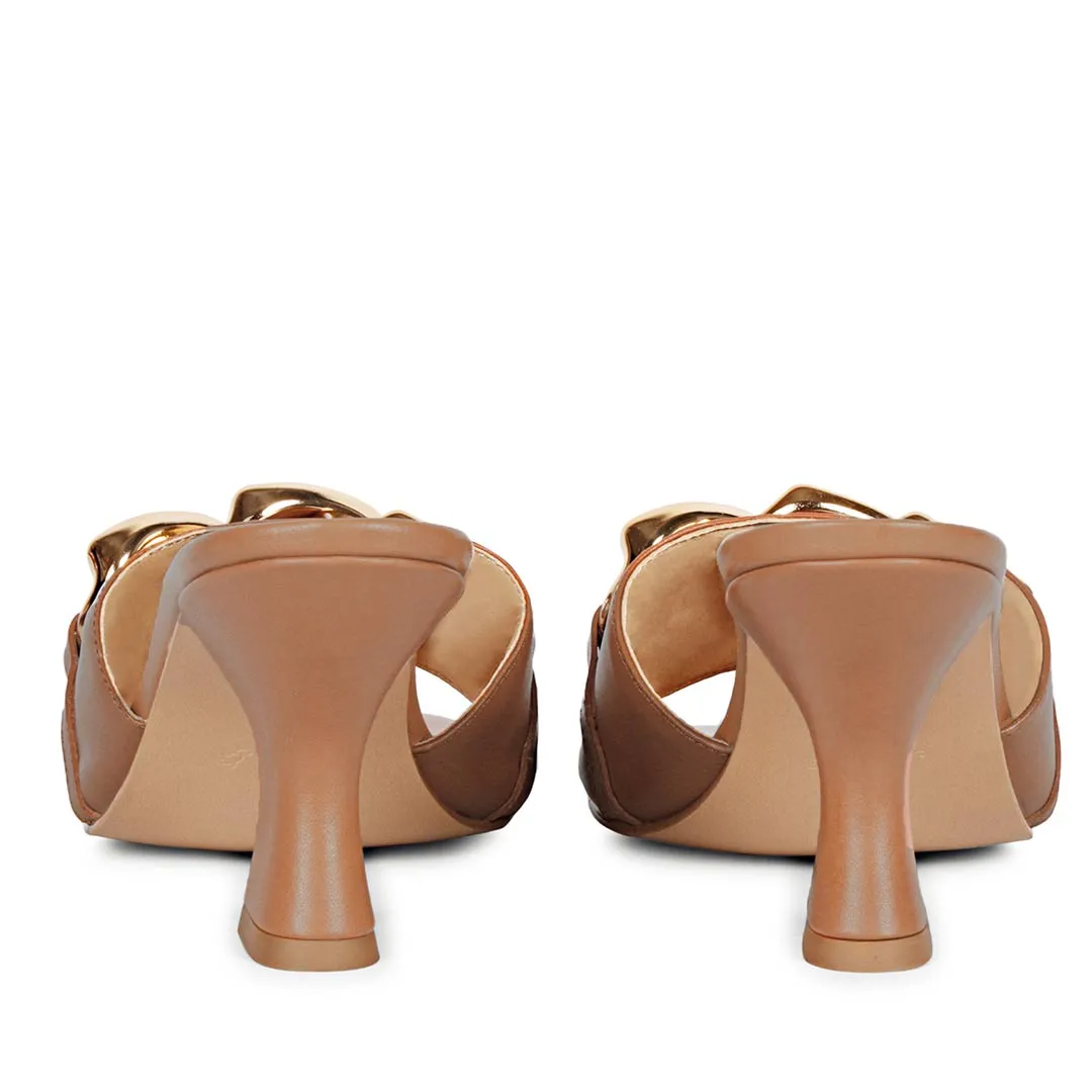 Saint Melissa Cuoio Leather Mid Slip On Heels