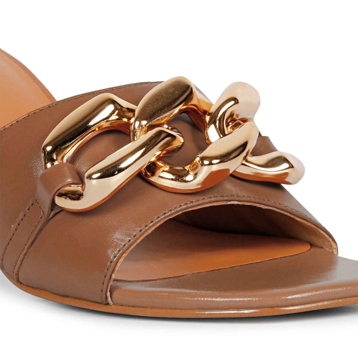 Saint Melissa Cuoio Leather Mid Slip On Heels