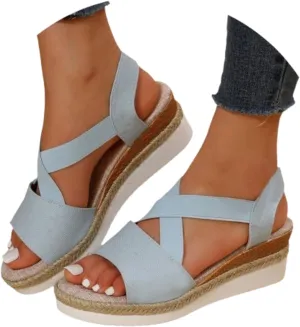 Sandals for Women 2025 Fashion Platform Sandals Espadrilles Wedges Dressy Summer Sandals Ankle Strap Slip On Sandals