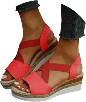 Sandals for Women 2025 Fashion Platform Sandals Espadrilles Wedges Dressy Summer Sandals Ankle Strap Slip On Sandals