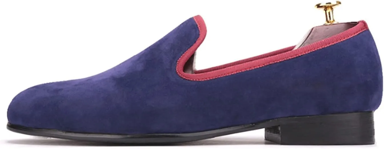 Santimon Men's Loafers & Slip-Ons Prom Dress Velvet Penny Loafers Fashion Tuxedo Wedding Casual Business Luxury Shoes Smoking Party Disco Moccasins for Men