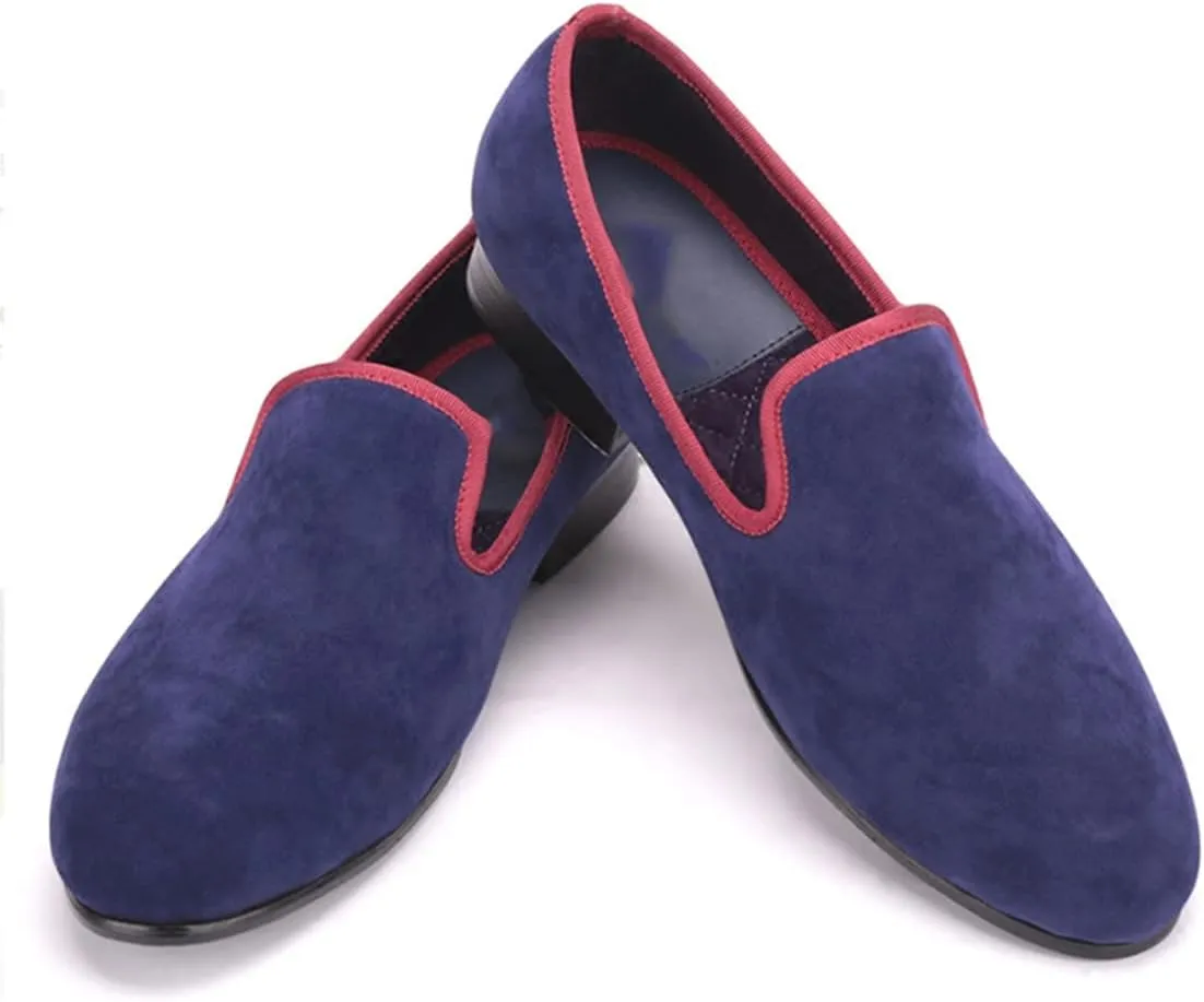 Santimon Men's Loafers & Slip-Ons Prom Dress Velvet Penny Loafers Fashion Tuxedo Wedding Casual Business Luxury Shoes Smoking Party Disco Moccasins for Men