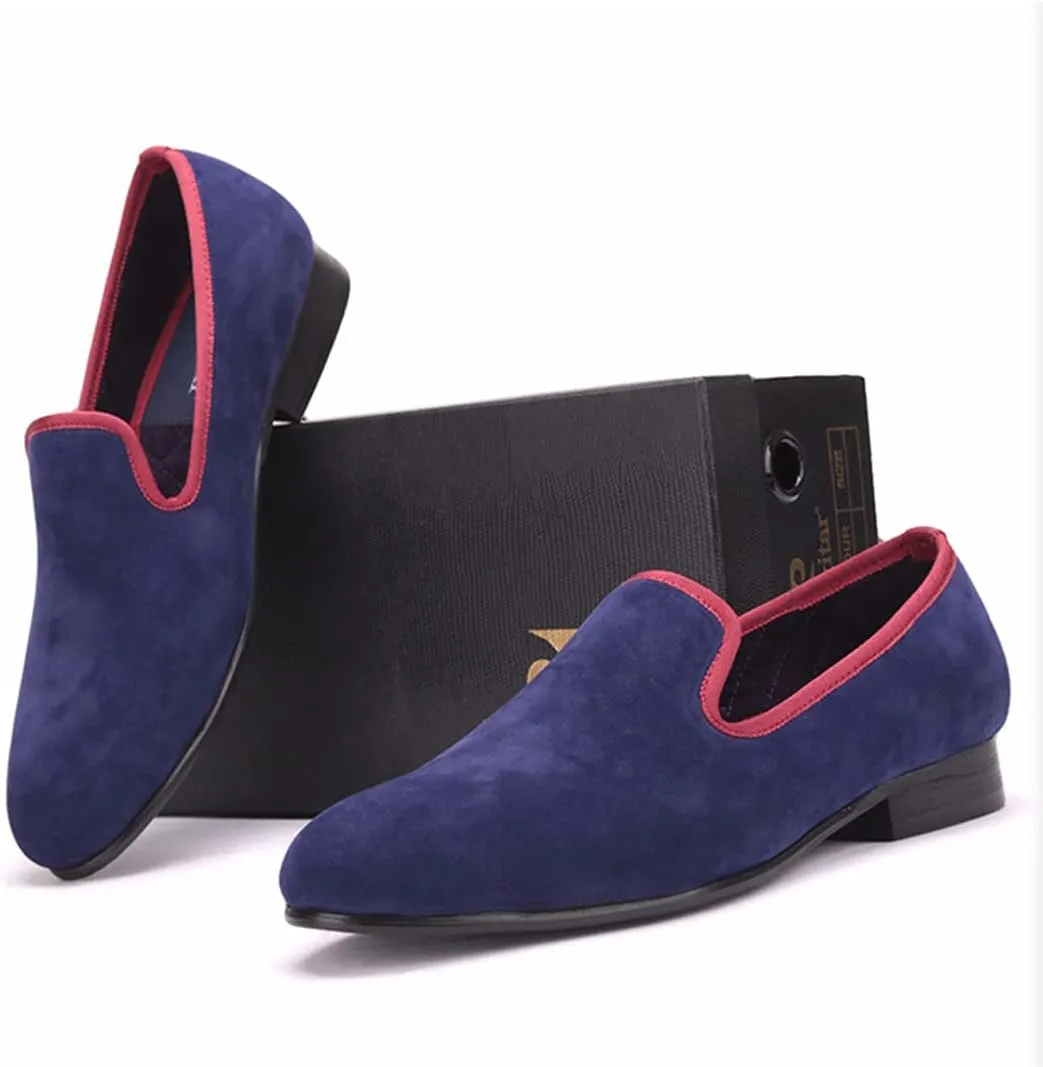 Santimon Men's Loafers & Slip-Ons Prom Dress Velvet Penny Loafers Fashion Tuxedo Wedding Casual Business Luxury Shoes Smoking Party Disco Moccasins for Men