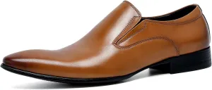 Santimon Men's Loafers Slip on Formal Dress Leather Penny Loafers Comfort Fashion Business Walking Shoes