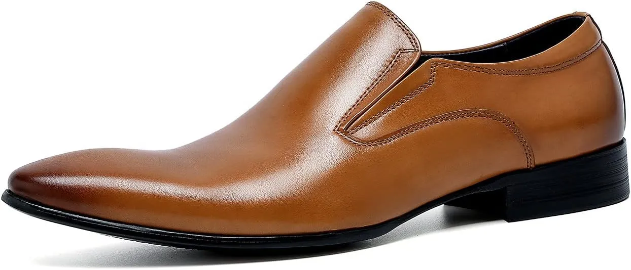 Santimon Men's Loafers Slip on Formal Dress Leather Penny Loafers Comfort Fashion Business Walking Shoes