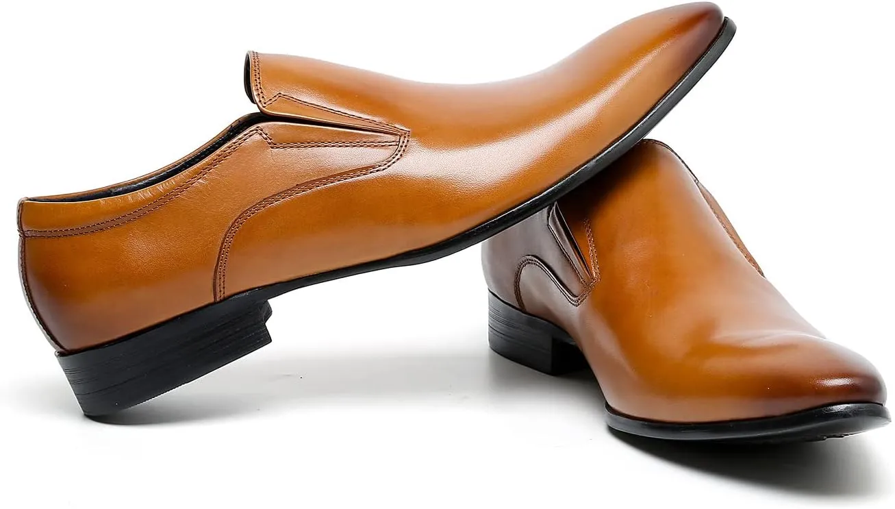 Santimon Men's Loafers Slip on Formal Dress Leather Penny Loafers Comfort Fashion Business Walking Shoes