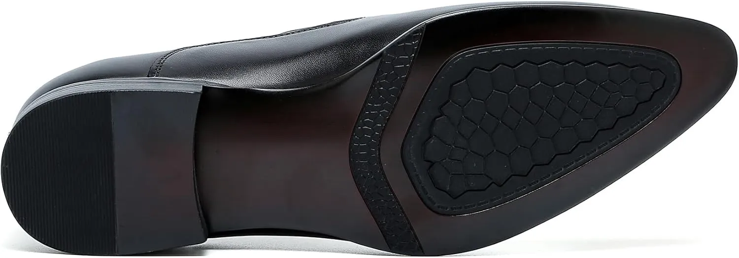 Santimon Men's Loafers Slip on Formal Dress Leather Penny Loafers Comfort Fashion Business Walking Shoes