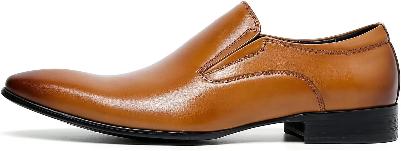 Santimon Men's Loafers Slip on Formal Dress Leather Penny Loafers Comfort Fashion Business Walking Shoes