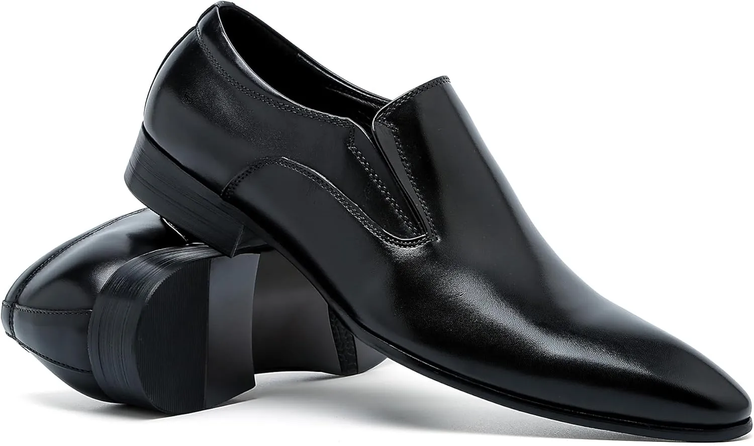 Santimon Men's Loafers Slip on Formal Dress Leather Penny Loafers Comfort Fashion Business Walking Shoes