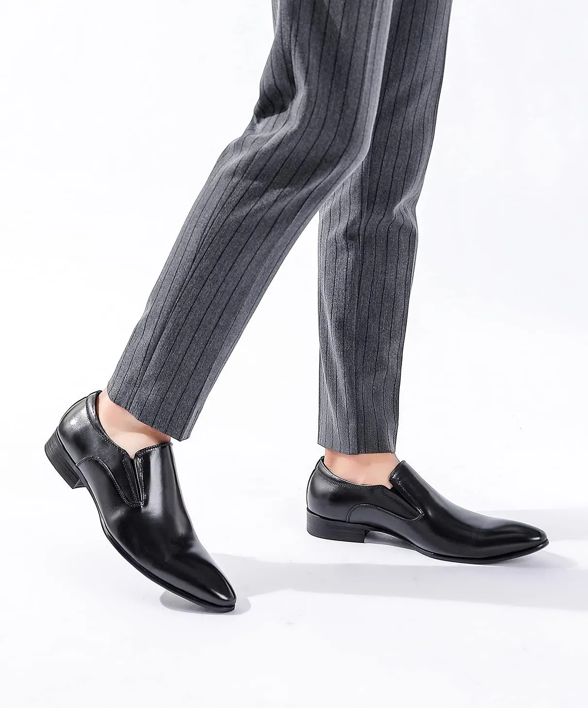 Santimon Men's Loafers Slip on Formal Dress Leather Penny Loafers Comfort Fashion Business Walking Shoes