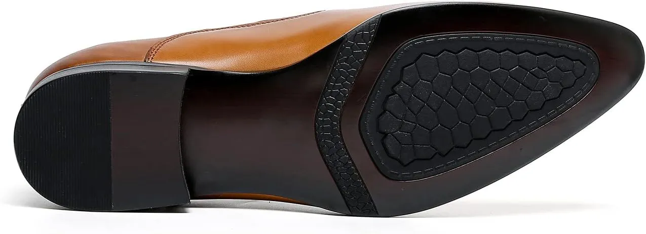 Santimon Men's Loafers Slip on Formal Dress Leather Penny Loafers Comfort Fashion Business Walking Shoes