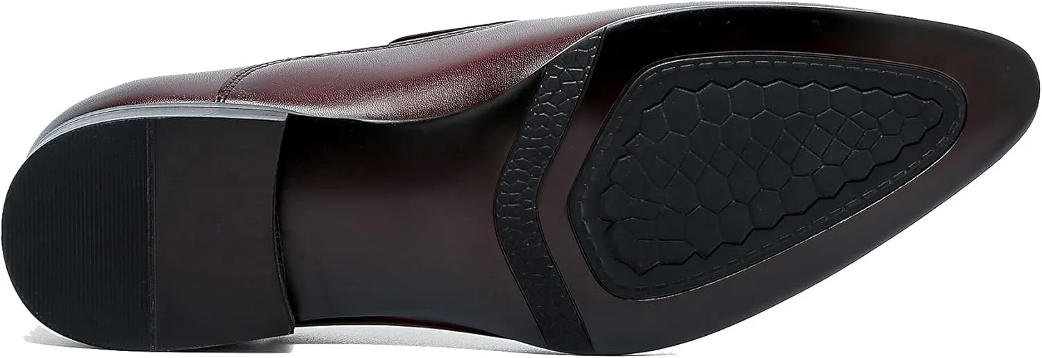 Santimon Men's Loafers Slip on Formal Dress Leather Penny Loafers Comfort Fashion Business Walking Shoes