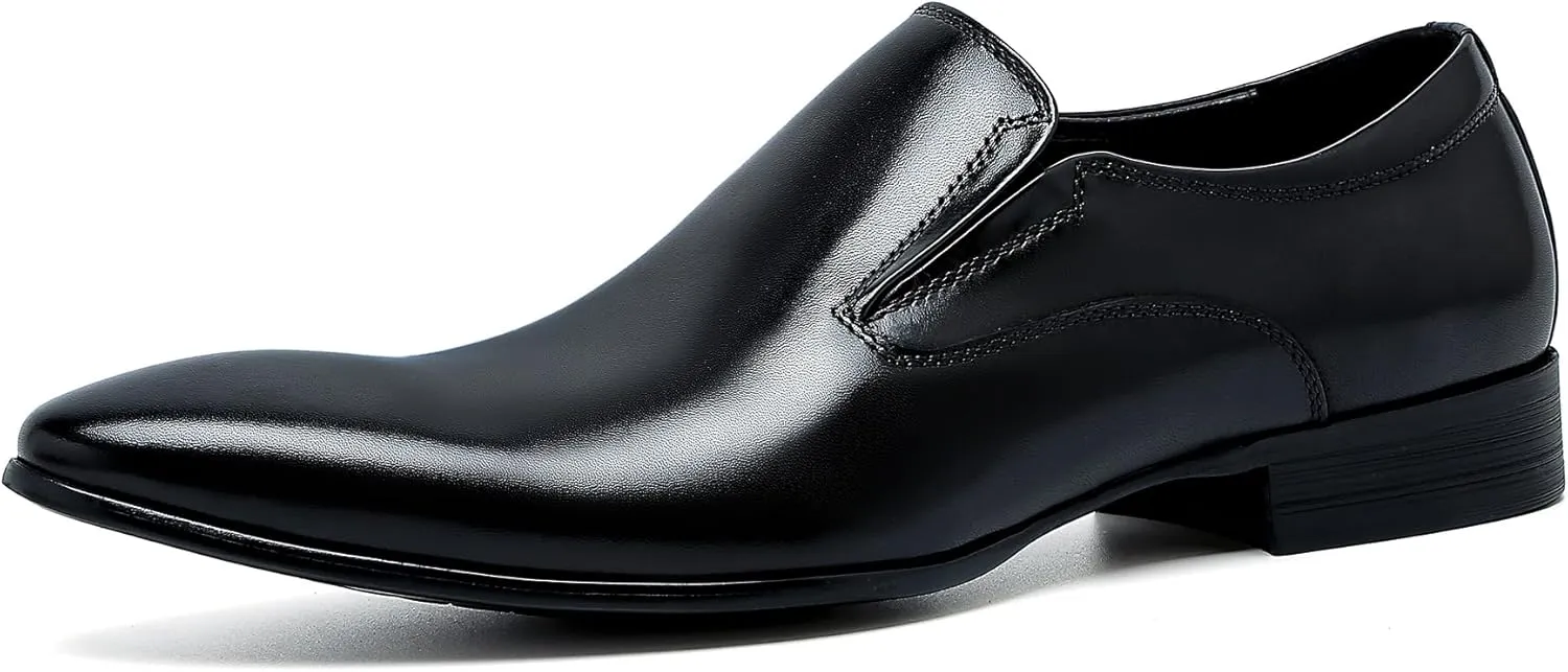Santimon Men's Loafers Slip on Formal Dress Leather Penny Loafers Comfort Fashion Business Walking Shoes