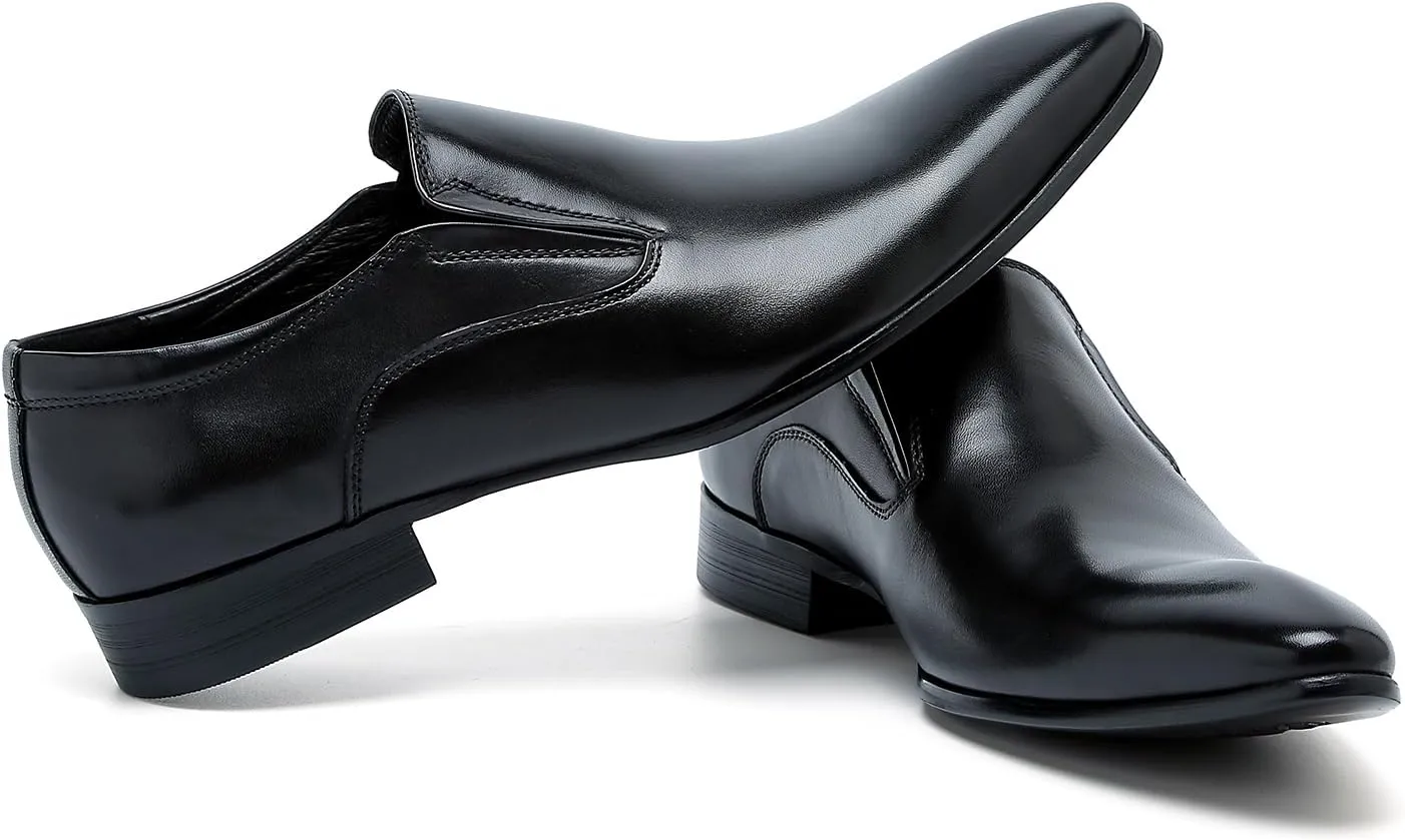 Santimon Men's Loafers Slip on Formal Dress Leather Penny Loafers Comfort Fashion Business Walking Shoes