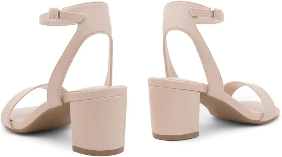 Shoe Land Women's Low Heels  2.75 Inch Chunky Block Heeled Sandals | Clear Sandals, Open Toe Dressy Short Heels with Ankle Strap for Wedding, Prom & Party