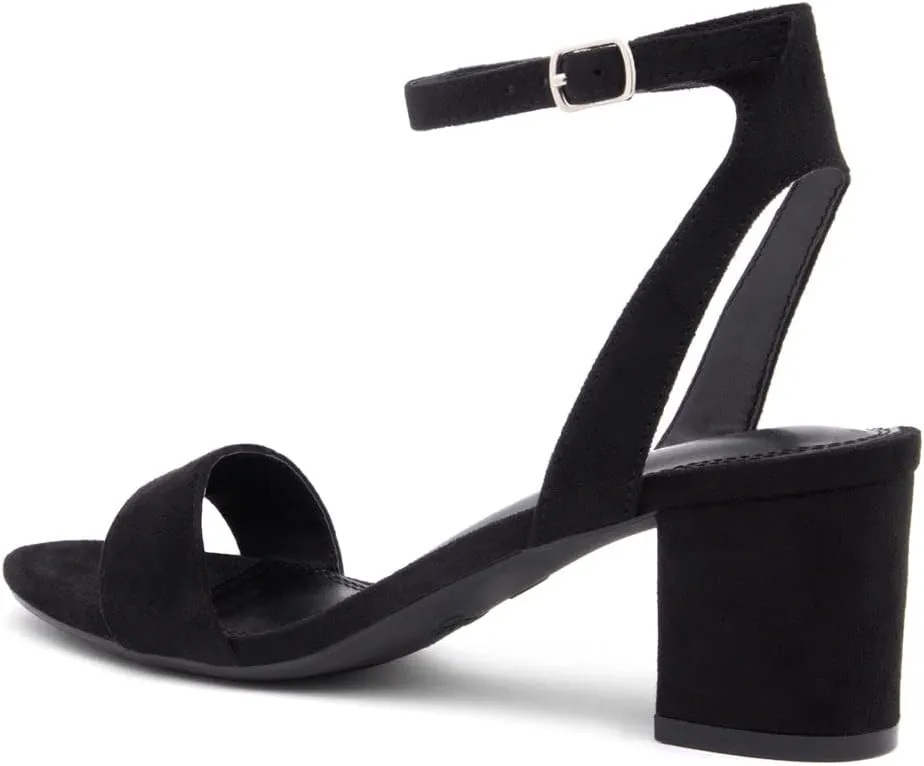 Shoe Land Women's Low Heels  2.75 Inch Chunky Block Heeled Sandals | Clear Sandals, Open Toe Dressy Short Heels with Ankle Strap for Wedding, Prom & Party