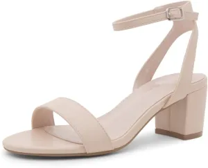 Shoe Land Women's Low Heels  2.75 Inch Chunky Block Heeled Sandals | Clear Sandals, Open Toe Dressy Short Heels with Ankle Strap for Wedding, Prom & Party