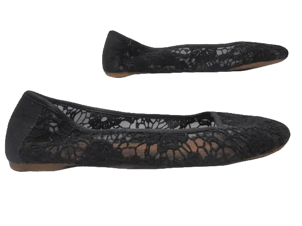 Shoes Lucky Black Lace Flats Size 10 SKU 000131