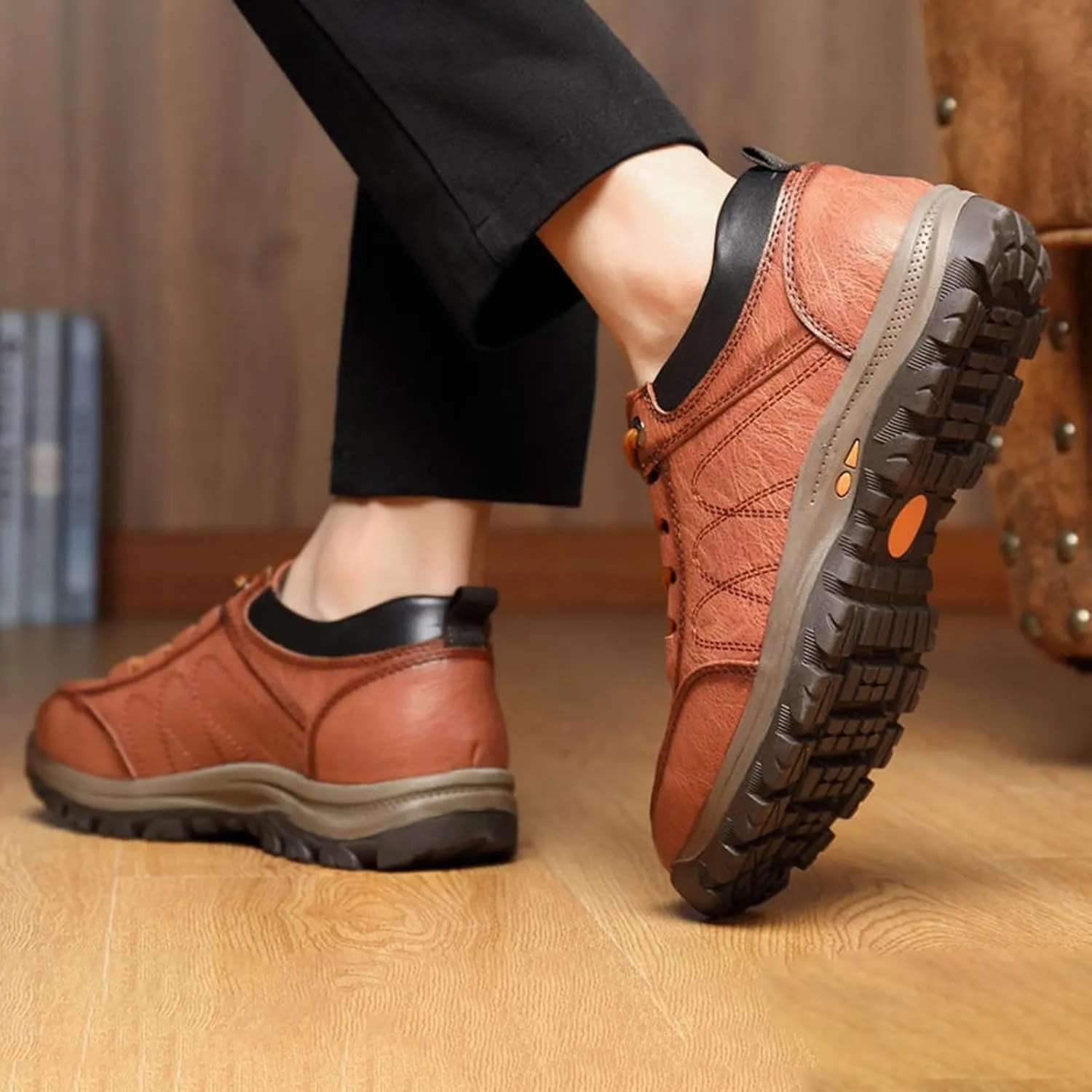 Slip on Walking Shoes for Men PU Leather Comfort Memory Foam Breathable Mesh Fashion Sneakers Non Slip Arch Support Cushioning Workout Tennis Shoes Wide Width