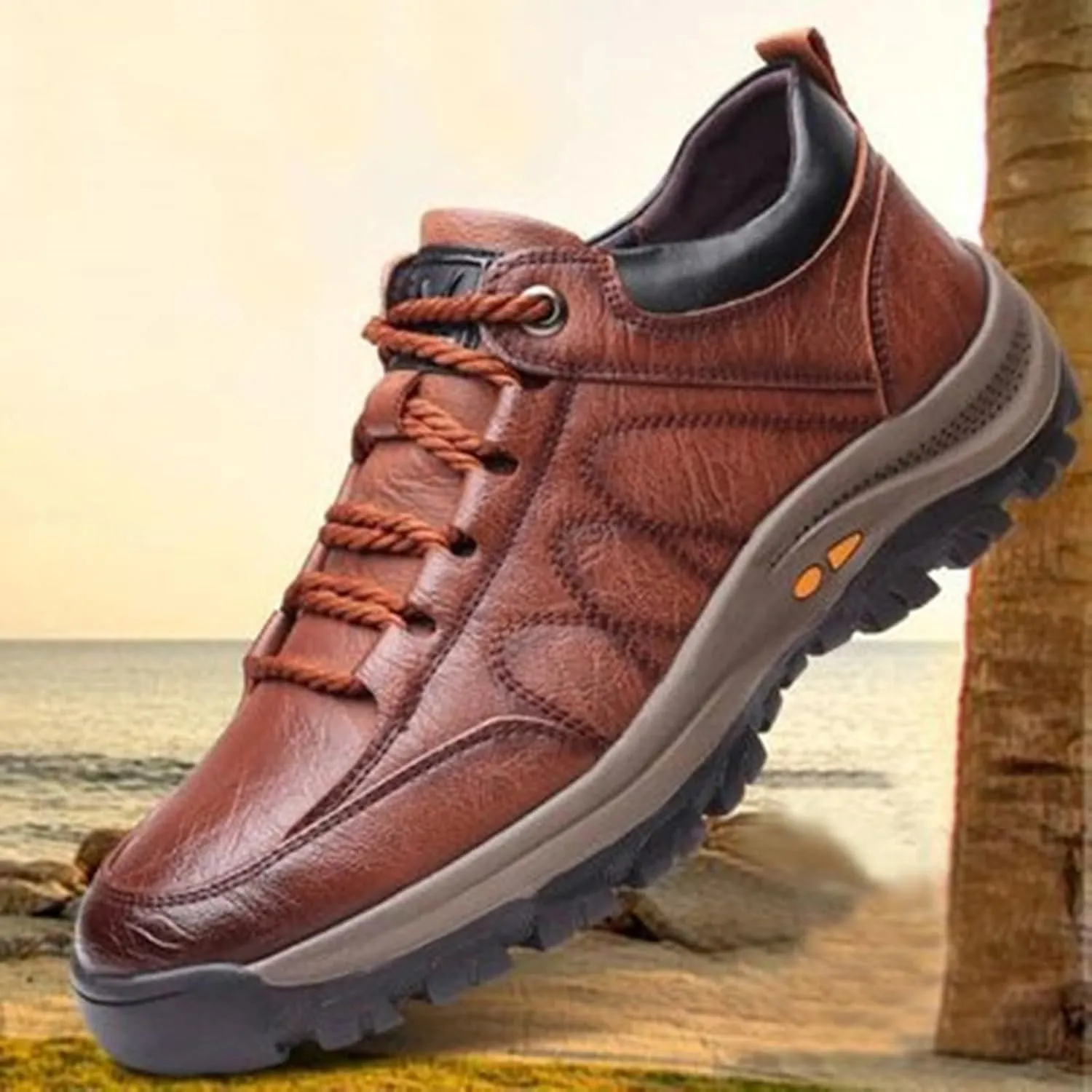 Slip on Walking Shoes for Men PU Leather Comfort Memory Foam Breathable Mesh Fashion Sneakers Non Slip Arch Support Cushioning Workout Tennis Shoes Wide Width