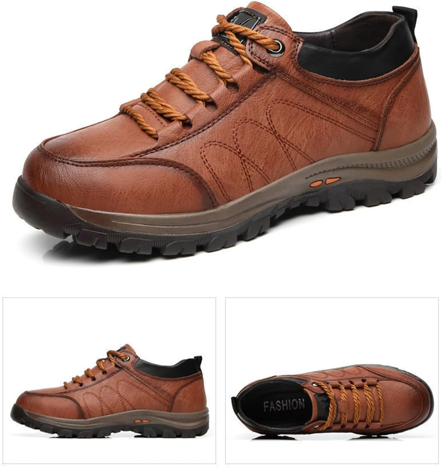 Slip on Walking Shoes for Men PU Leather Comfort Memory Foam Breathable Mesh Fashion Sneakers Non Slip Arch Support Cushioning Workout Tennis Shoes Wide Width
