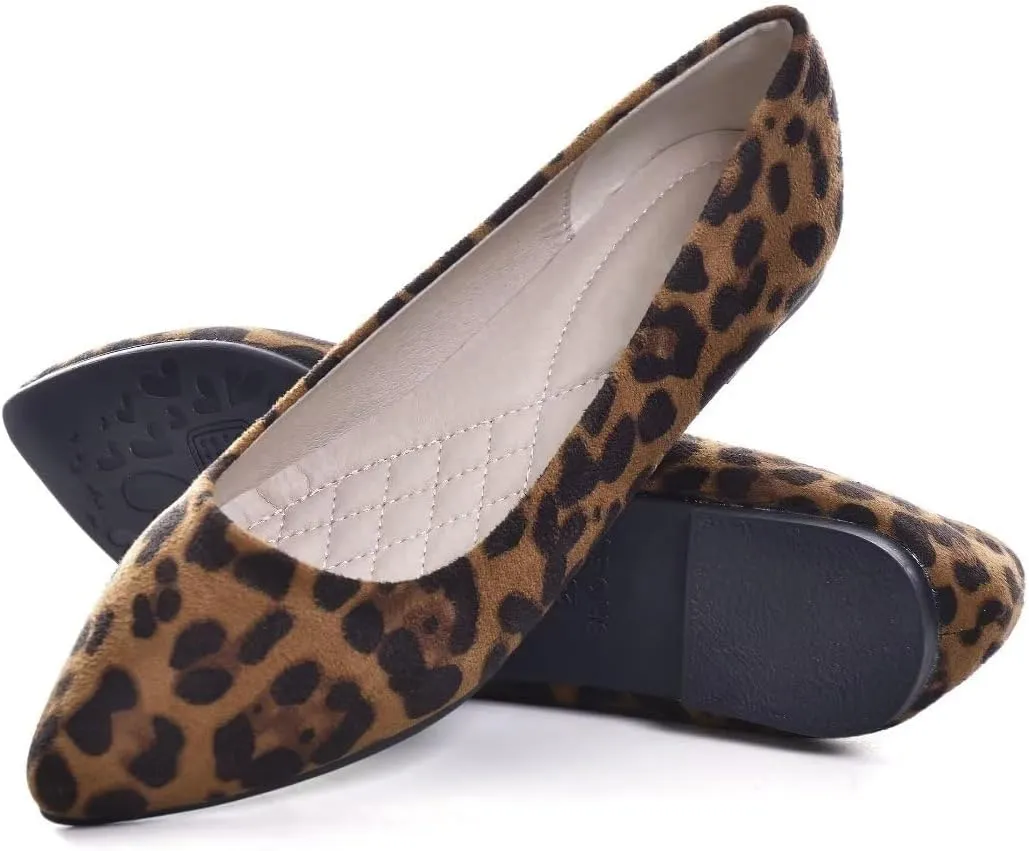 Stunner Womens Ballet Flats Comfortable Pointed Toe Slip On Memory Foam Flats Shoes