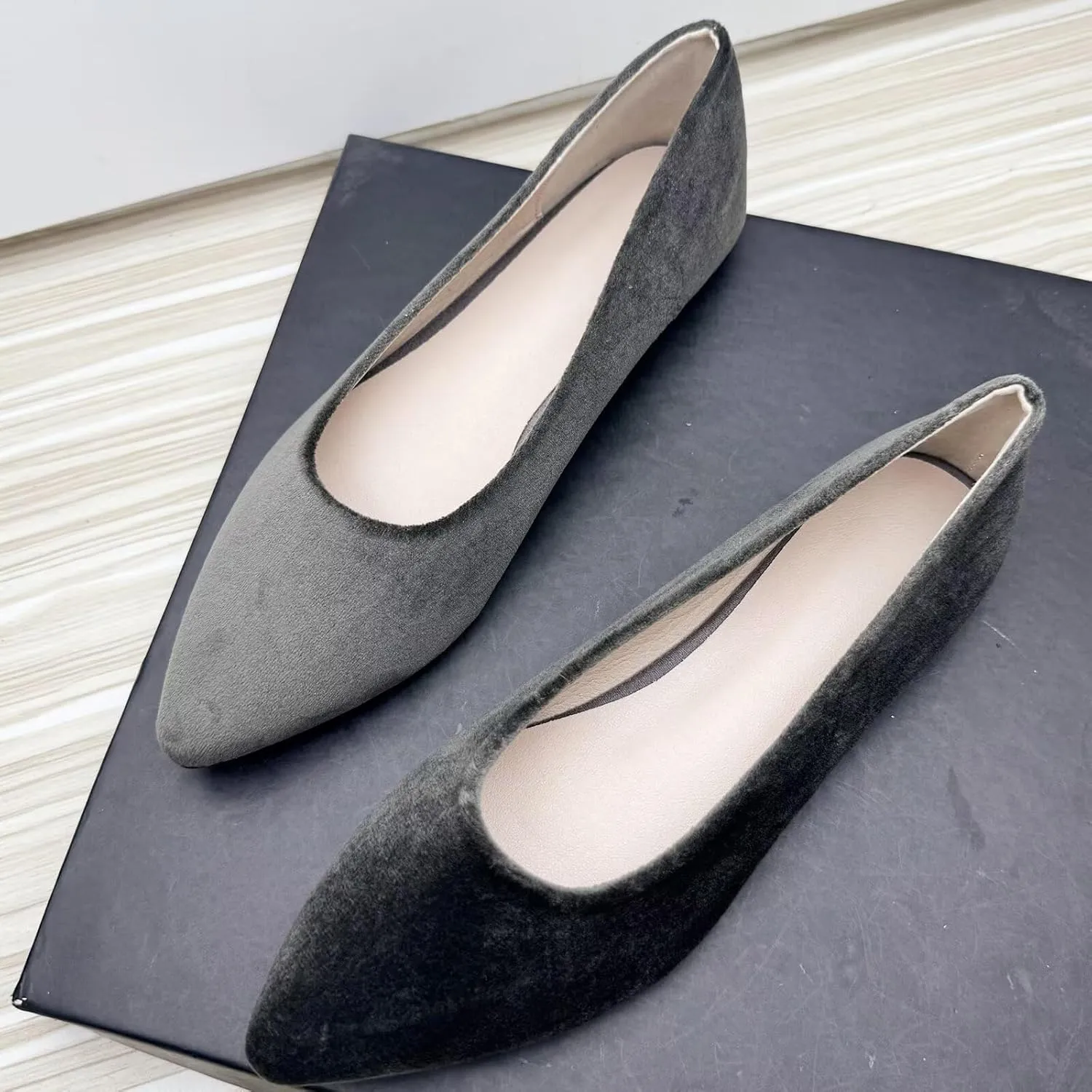 Stunner Womens Ballet Flats Comfortable Pointed Toe Slip On Memory Foam Flats Shoes