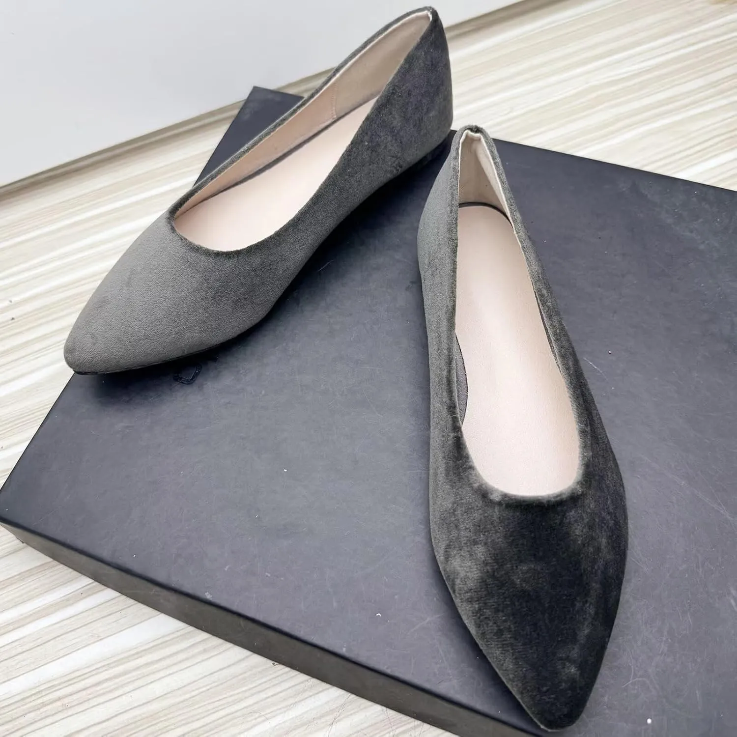 Stunner Womens Ballet Flats Comfortable Pointed Toe Slip On Memory Foam Flats Shoes