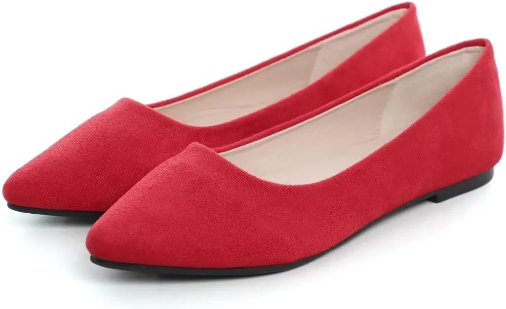 Stunner Womens Ballet Flats Comfortable Pointed Toe Slip On Memory Foam Flats Shoes