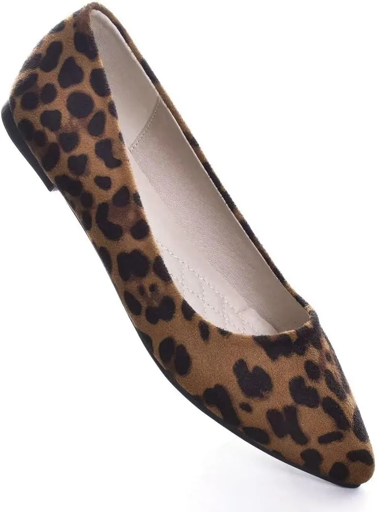 Stunner Womens Ballet Flats Comfortable Pointed Toe Slip On Memory Foam Flats Shoes